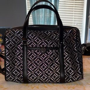 Michael Kors Black and Silver Patterned Satchel